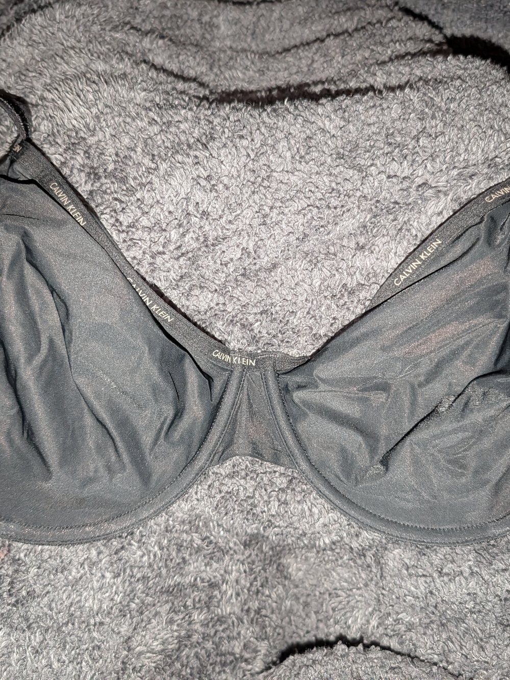 Calvin Klein Black Smooth Underwire Bra with Logo Trim